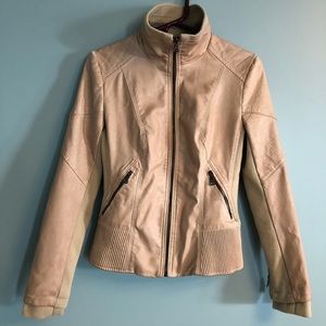 NWT Guess Beige Faux Leather Moro Jacket